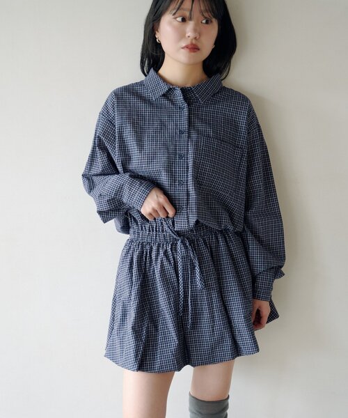 Kastane(カスタネ)の「バルーンシャツワンピース(シャツワンピース・レディース・ブラウン/ネイビー・FREE)」の1枚目の写真