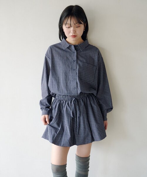 Kastane(カスタネ)の「バルーンシャツワンピース(シャツワンピース・レディース・ブラウン/ネイビー・FREE)」の11枚目の写真