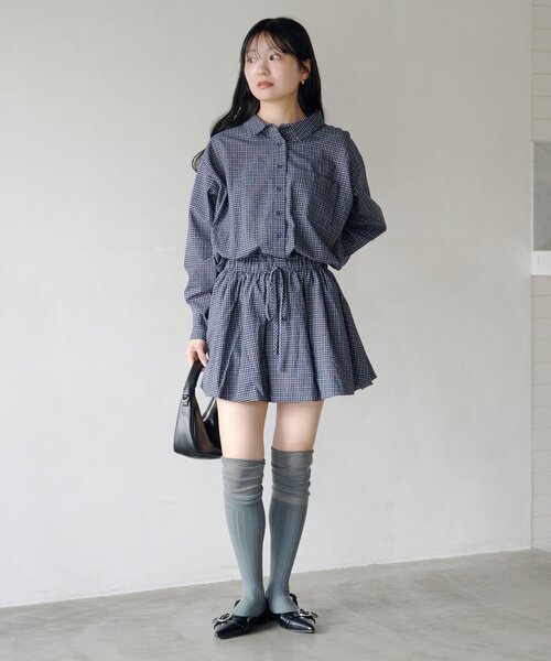 Kastane(カスタネ)の「バルーンシャツワンピース(シャツワンピース・レディース・ブラウン/ネイビー・FREE)」の14枚目の写真