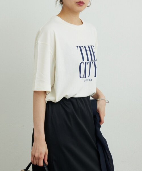 GALLARDAGALANTE(ガリャルダガランテ)の「【GOOD ROCK SPEED】THE CITY ロゴTee/別注(Tシャツ/カットソー・レディース・アイボリー/ブラック・FREE)」の8枚目の写真