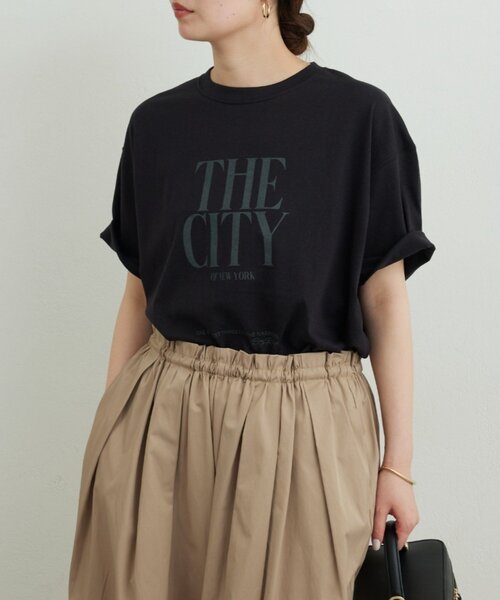 GALLARDAGALANTE(ガリャルダガランテ)の「【GOOD ROCK SPEED】THE CITY ロゴTee/別注(Tシャツ/カットソー・レディース・アイボリー/ブラック・FREE)」の4枚目の写真
