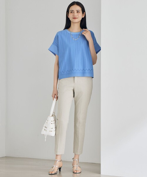 自由区(ジユウク)の「レースエッジ プルオーバー(Tシャツ/カットソー・レディース・アイボリー系/ネイビー系/ダルブルー系・32)」の21枚目の写真