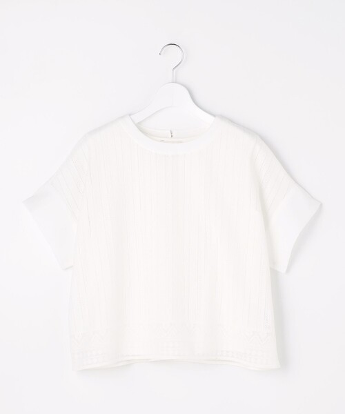 自由区(ジユウク)の「レースエッジ プルオーバー(Tシャツ/カットソー・レディース・アイボリー系/ネイビー系/ダルブルー系・32)」の4枚目の写真