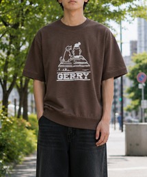 【ag】〔GERRY/ジェリー〕冷感スラブ天竺 ヴィンテージライクかすれプリント スウェットシャツ 接触冷感/吸水速乾