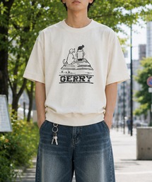 【ag】〔GERRY/ジェリー〕冷感スラブ天竺 ヴィンテージライクかすれプリント スウェットシャツ 接触冷感/吸水速乾