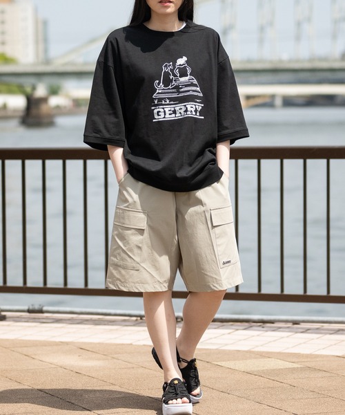 GERRY（ジェリー）の「【ag】〔GERRY/ジェリー〕冷感スラブ天竺 ヴィンテージライクかすれプリント スウェットシャツ 接触冷感/吸水速乾（Tシャツ/カットソー・メンズ・ブラウン/ブラック/アイボリー・LARGE/MEDIUM）」の21枚目の写真