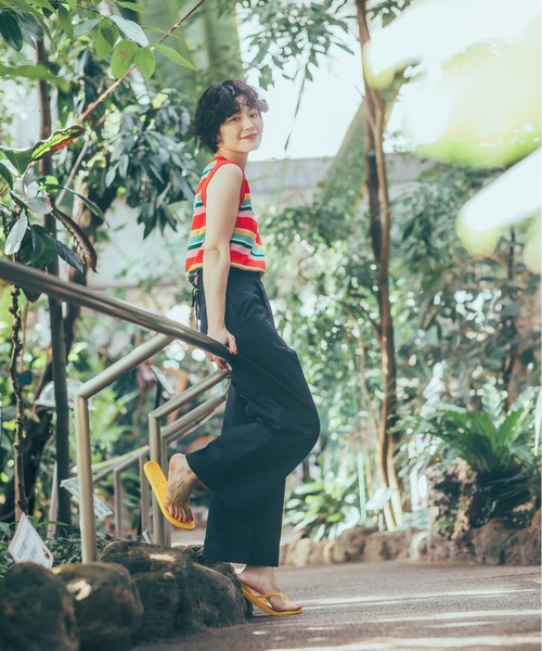 CHILD WOMAN（チャイルドウーマン）の「強撚綿マルチボーダー天竺 ノースリーブ（ニット/セーター・レディース・レッド/ネイビー・FREE）」の10枚目の写真