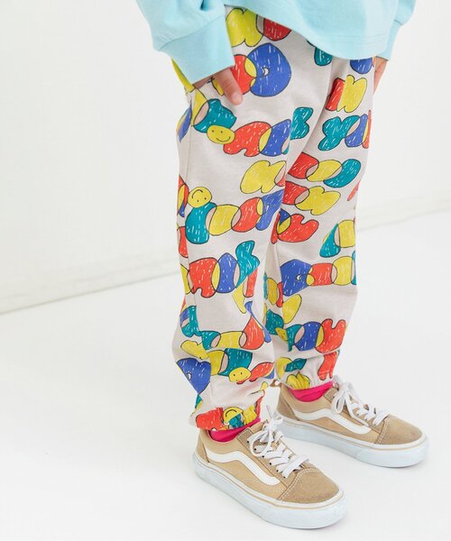 BREEZE（ブリーズ）の「ガラガラカットパンツ_ジュニア対応（その他パンツ・キッズ・ブルー/ストライプ/オレンジ/チャコール/ベージュ/レインボー/グリーン/アイボリー/ブラック/グレー・120/110/100/140/130/90/80）」の2枚目の写真