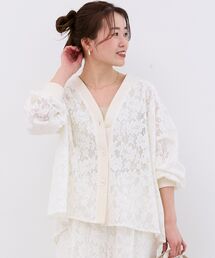 le.coeur blanc | フラワーメッシュレースカーデ(カーディガン/ボレロ)