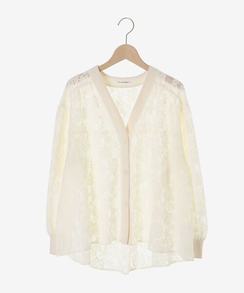 le.coeur blanc（ルクールブラン）の「フラワーメッシュレースカーデ（カーディガン/ボレロ・レディース・オフホワイト/ブラック・38）」の3枚目の写真