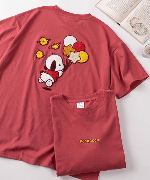 sanrio(サンリオ)の「【71】【Sanrio/サンリオ】ハローキティ/シナモロール/ポムポムプリン/ポチャッコ/クロミ サガラ刺繍 クルーネックTシャツ/レディース(S)(Tシャツ/カットソー・レディース・オレンジ/ネイビー/ブラック/レッド/ホワイト/ブルー/チャコールグレー/アッシュグレー・M/L)」の7枚目の写真