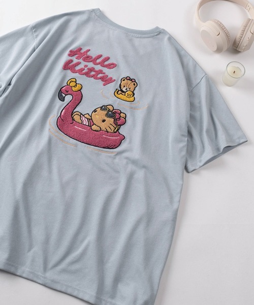 sanrio(サンリオ)の「【71】【Sanrio/サンリオ】ハローキティ/シナモロール/ポムポムプリン/ポチャッコ/クロミ サガラ刺繍 クルーネックTシャツ/レディース(S)(Tシャツ/カットソー・レディース・オレンジ/ネイビー/ブラック/レッド/ホワイト/ブルー/チャコールグレー/アッシュグレー・M/L)」の6枚目の写真