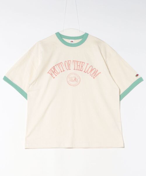 FRUIT OF THE LOOM（フルーツオブザルーム）の「19/-スラブ天竺Tシャツ2 / GOOD DAYS START WITH / 半袖 プリント Tシャツ / ヴィンテージ風（Tシャツ/カットソー・メンズ・ホワイト/アイボリー/チャコールグレー・L/M/S）」の2枚目の写真
