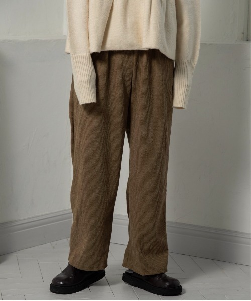 lawgy(ラウジー)の「ridge fabric straight rafu pants / リッジファブリックストレートラフパンツ(その他パンツ・レディース・キャメル/ブラック/アイボリー・FREE)」の8枚目の写真
