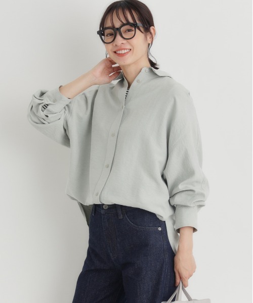 Right-on(ライトオン)の「HONEYSUCKLE ROSE(ハニーサックルローズ)【レディース】スエードドルマンシャツ(シャツ/ブラウス・レディース・ベージュ/ケリーグリーン/ブラウン・M/L)」の3枚目の写真