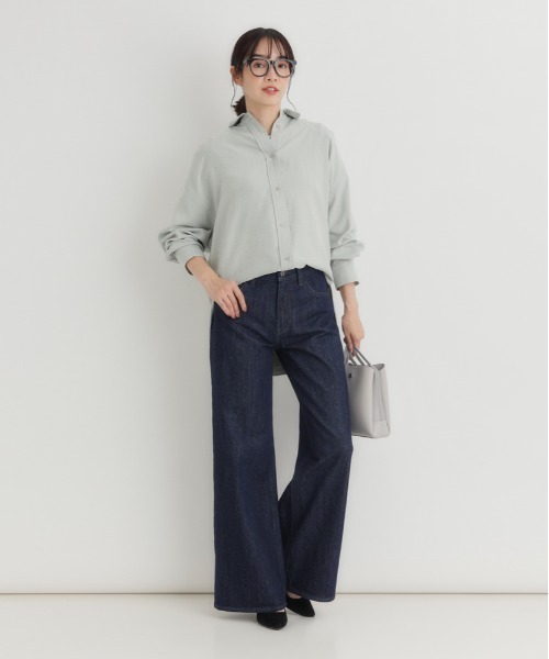 Right-on(ライトオン)の「HONEYSUCKLE ROSE(ハニーサックルローズ)【レディース】スエードドルマンシャツ(シャツ/ブラウス・レディース・ベージュ/ケリーグリーン/ブラウン・M/L)」の7枚目の写真