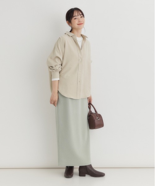 Right-on(ライトオン)の「HONEYSUCKLE ROSE(ハニーサックルローズ)【レディース】スエードドルマンシャツ(シャツ/ブラウス・レディース・ベージュ/ケリーグリーン/ブラウン・M/L)」の12枚目の写真