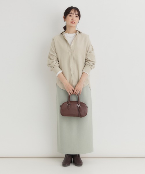 Right-on(ライトオン)の「HONEYSUCKLE ROSE(ハニーサックルローズ)【レディース】スエードドルマンシャツ(シャツ/ブラウス・レディース・ベージュ/ケリーグリーン/ブラウン・M/L)」の13枚目の写真