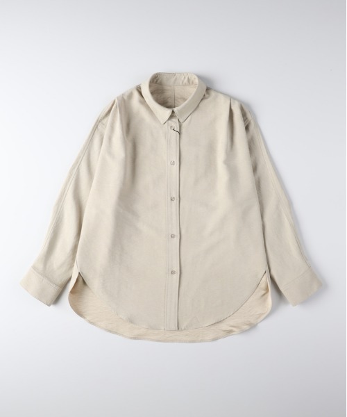 Right-on(ライトオン)の「HONEYSUCKLE ROSE(ハニーサックルローズ)【レディース】スエードドルマンシャツ(シャツ/ブラウス・レディース・ベージュ/ケリーグリーン/ブラウン・M/L)」の18枚目の写真