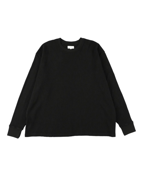 KANEMASA PHIL.(カネマサフィル)の「【KANEMASA PHIL./カネマサフィル】18G Garment Dye Waffle(Tシャツ/カットソー・メンズ・チャコールグレー/ブラック・M/L)」の3枚目の写真