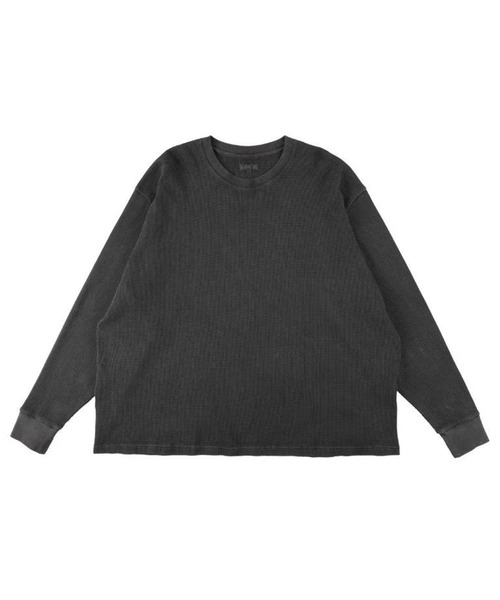 KANEMASA PHIL.(カネマサフィル)の「【KANEMASA PHIL./カネマサフィル】18G Garment Dye Waffle(Tシャツ/カットソー・メンズ・チャコールグレー/ブラック・M/L)」の4枚目の写真