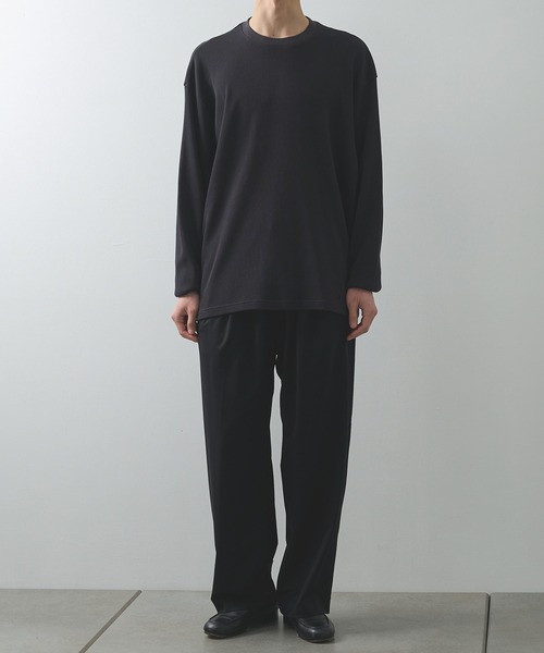 KANEMASA PHIL.(カネマサフィル)の「【KANEMASA PHIL./カネマサフィル】18G Garment Dye Waffle(Tシャツ/カットソー・メンズ・チャコールグレー/ブラック・M/L)」の5枚目の写真