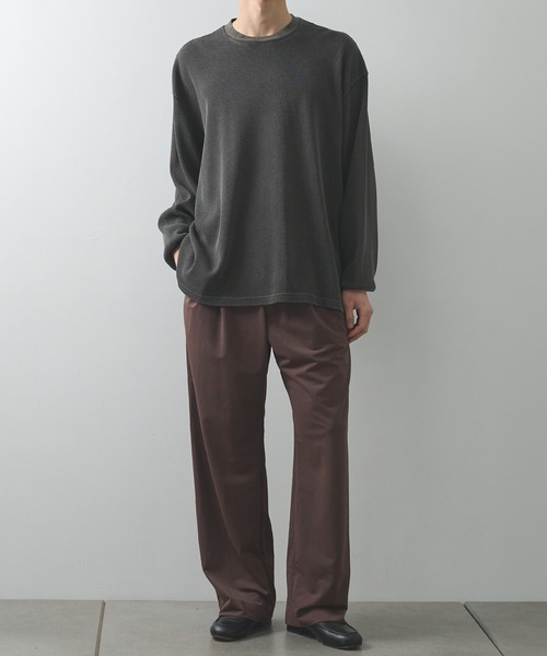 KANEMASA PHIL.(カネマサフィル)の「【KANEMASA PHIL./カネマサフィル】18G Garment Dye Waffle(Tシャツ/カットソー・メンズ・チャコールグレー/ブラック・M/L)」の10枚目の写真
