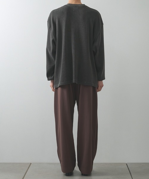 KANEMASA PHIL.(カネマサフィル)の「【KANEMASA PHIL./カネマサフィル】18G Garment Dye Waffle(Tシャツ/カットソー・メンズ・チャコールグレー/ブラック・M/L)」の12枚目の写真