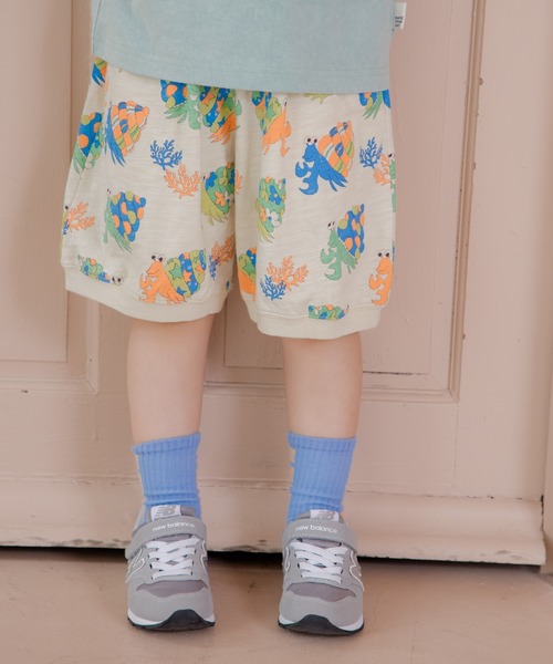 MAKE YOUR DAY(メイクユアデイ)の「いろんな総柄5.5分丈パンツ■80~140cm(その他パンツ・キッズ・ベージュ/グリーン/サックスブルー/ピンク・110/100/90/80/120)」の1枚目の写真