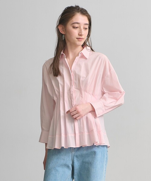 UNITED ARROWS C/P ピンタックスリーブブラウス　ピンク UNITED ARROWS C/P ピンタックスリーブ ブラウス ユナイテッドアローズ