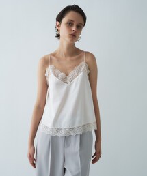 cloenc | 【手洗い可】サテンレースキャミソール(タンクトップ)