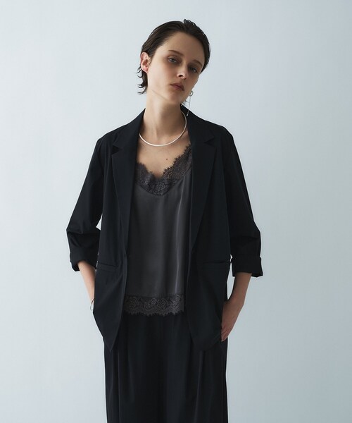 cloenc（クロエンス）の「【手洗い可】サテンレースキャミソール（タンクトップ・レディース・ダークグレー/オフホワイト/ベージュ・02）」の9枚目の写真