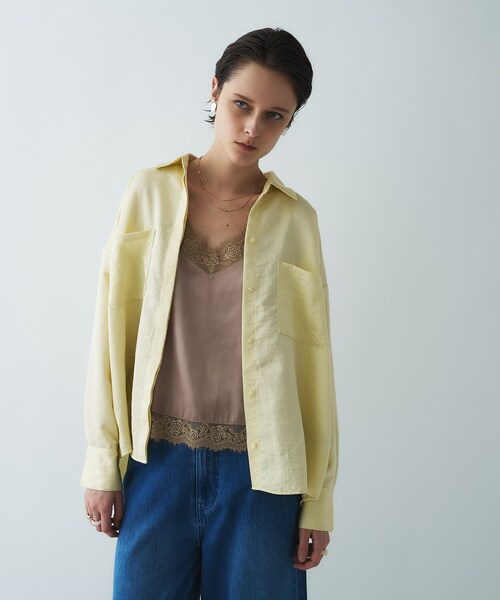 cloenc（クロエンス）の「【手洗い可】サテンレースキャミソール（タンクトップ・レディース・ダークグレー/オフホワイト/ベージュ・02）」の20枚目の写真