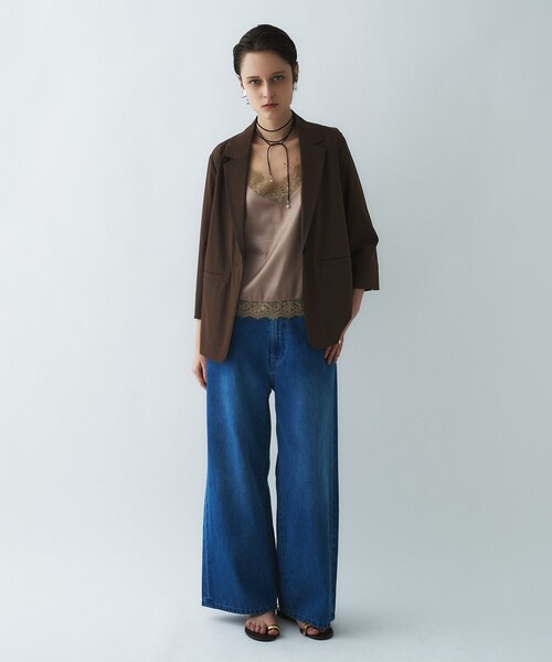 cloenc（クロエンス）の「【手洗い可】サテンレースキャミソール（タンクトップ・レディース・ダークグレー/オフホワイト/ベージュ・02）」の21枚目の写真