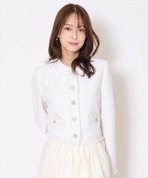 AND COUTURE（アンドクチュール）の「ツイードジャケット（ノーカラージャケット）」