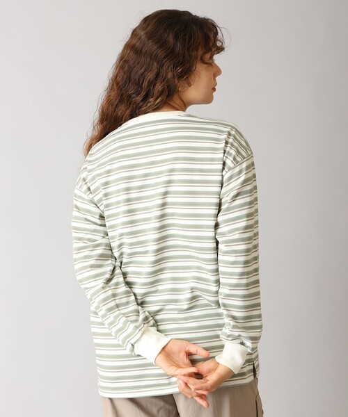 Columbia(コロンビア)の「UVカット 速乾 Columbia/ウィメンズ クラウドアベニュー ロングスリーブクルー ボーダー/コロンビア(Tシャツ/カットソー・レディース・ブラック/ネイビー/ベージュ・XL/L/M/S)」の8枚目の写真