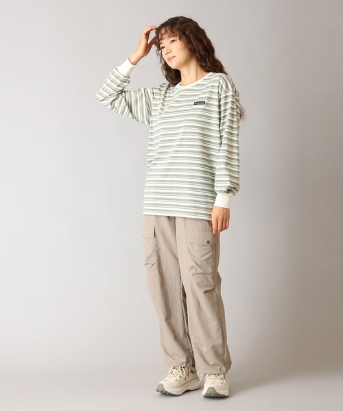Columbia(コロンビア)の「UVカット 速乾 Columbia/ウィメンズ クラウドアベニュー ロングスリーブクルー ボーダー/コロンビア(Tシャツ/カットソー・レディース・ブラック/ネイビー/ベージュ・XL/L/M/S)」の19枚目の写真