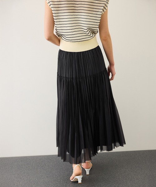 ROPE'（ロペ）の「フリーカットティアードプリーツスカート/イージーケア（スカート・レディース・ベージュ/ブラック/クリーム・38/36）」の5枚目の写真