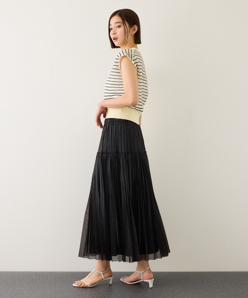 ROPE'（ロペ）の「フリーカットティアードプリーツスカート/イージーケア（スカート・レディース・ベージュ/ブラック/クリーム・38/36）」の7枚目の写真