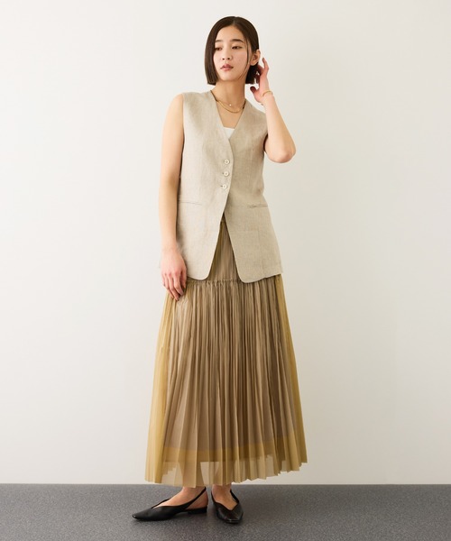 ROPE'（ロペ）の「フリーカットティアードプリーツスカート/イージーケア（スカート・レディース・ベージュ/ブラック/クリーム・38/36）」の14枚目の写真