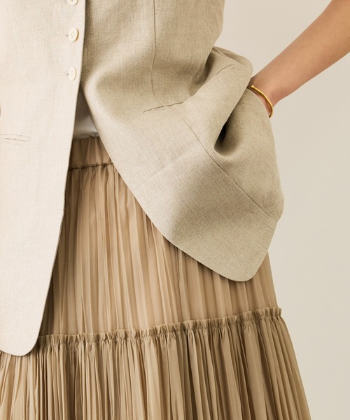 ROPE'（ロペ）の「フリーカットティアードプリーツスカート/イージーケア（スカート・レディース・ベージュ/ブラック/クリーム・38/36）」の16枚目の写真
