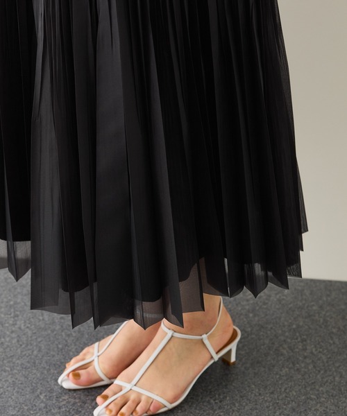 ROPE'（ロペ）の「フリーカットティアードプリーツスカート/イージーケア（スカート・レディース・ベージュ/ブラック/クリーム・38/36）」の10枚目の写真