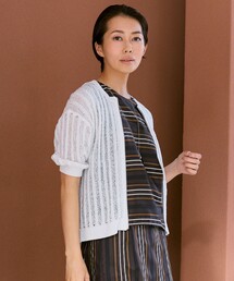 ストライプパターンジップ ニット