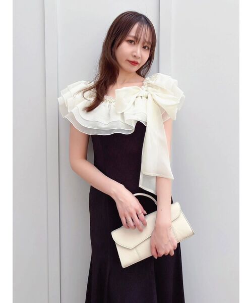 dazzlin(ダズリン)の「ショルダーリボンフリルカットワンピース(ワンピース・レディース・ブラック/その他1/ブルー・MEDIUM/SMALL)」の10枚目の写真