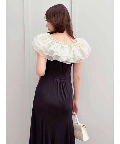 dazzlin(ダズリン)の「ショルダーリボンフリルカットワンピース(ワンピース・レディース・ブラック/その他1/ブルー・MEDIUM/SMALL)」の12枚目の写真