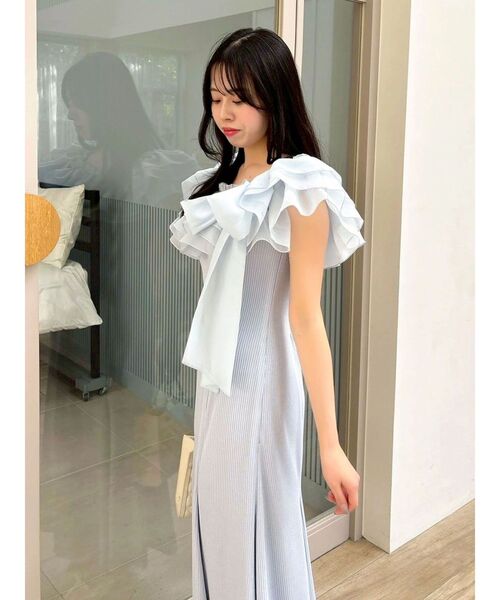 dazzlin(ダズリン)の「ショルダーリボンフリルカットワンピース(ワンピース・レディース・ブラック/その他1/ブルー・MEDIUM/SMALL)」の15枚目の写真