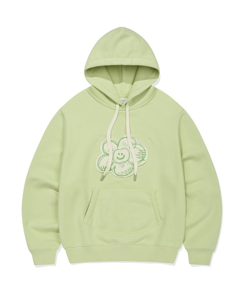 Wacky WiLLy（ワッキーウィリー）の「[GISELLEジゼル着用] WOMEN'S BIG LILY SEMI-OVER HOODIE（パーカー・レディース・グレー/グリーン・FREE）」の2枚目の写真