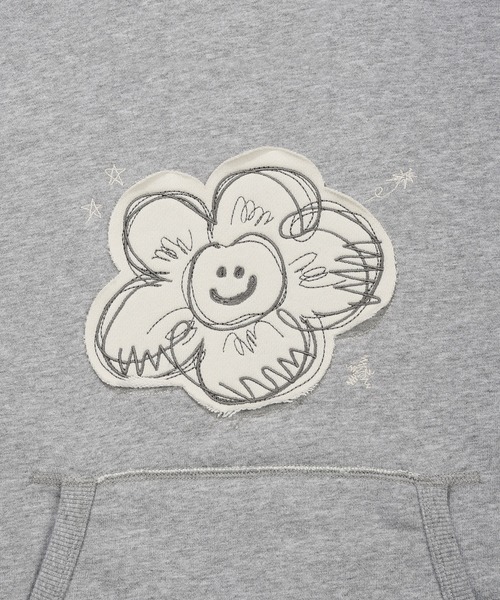 Wacky WiLLy（ワッキーウィリー）の「[GISELLEジゼル着用] WOMEN'S BIG LILY SEMI-OVER HOODIE（パーカー・レディース・グレー/グリーン・FREE）」の8枚目の写真