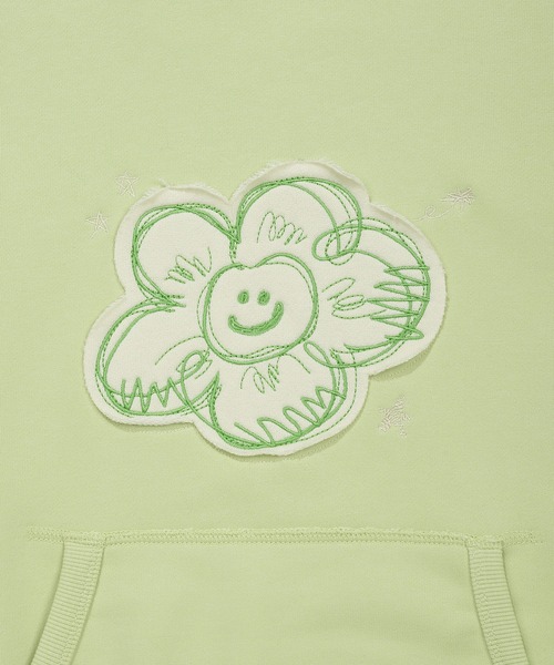 Wacky WiLLy（ワッキーウィリー）の「[GISELLEジゼル着用] WOMEN'S BIG LILY SEMI-OVER HOODIE（パーカー・レディース・グレー/グリーン・FREE）」の14枚目の写真
