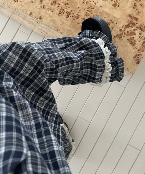 WEGO(ウィゴー)の「ウエストゴム裾フリルチェックイージーパンツ(その他パンツ・レディース・ブラック/ブラウン・FREE)」の14枚目の写真